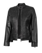 Heritage Weave Black Leather Jacket