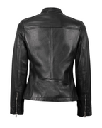 Heritage Weave Black Leather Jacket