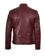 Crimson Luxe Leather Jacket