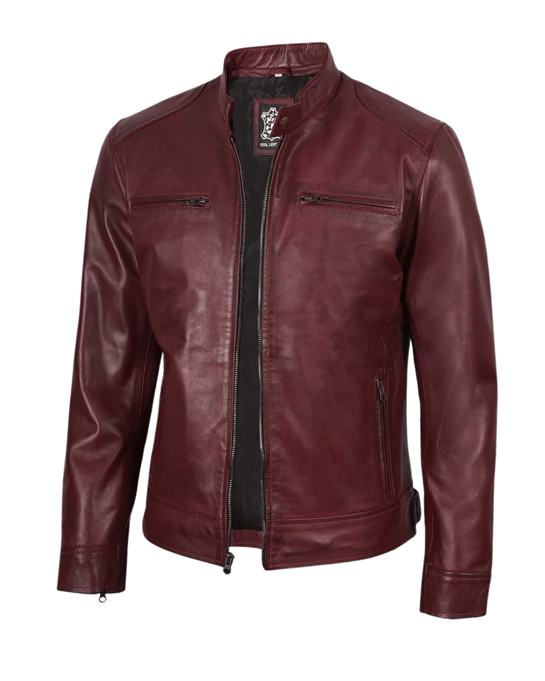 Crimson Luxe Leather Jacket