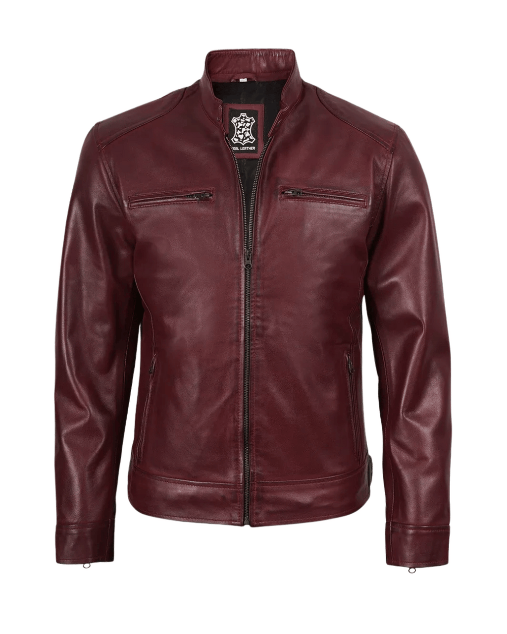 Crimson Luxe Leather Jacket
