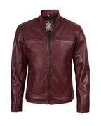 Crimson Luxe Leather Jacket