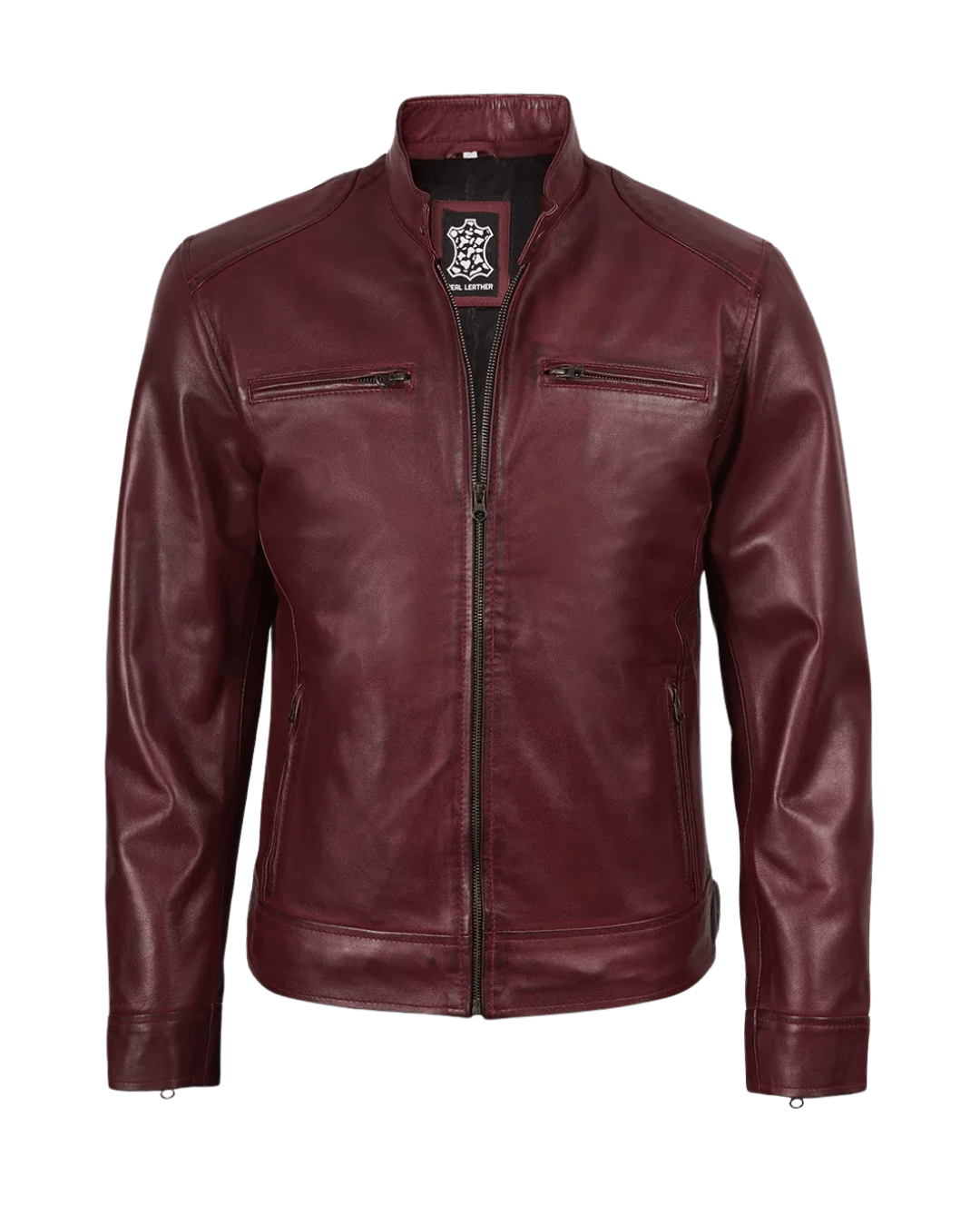Crimson Luxe Leather Jacket