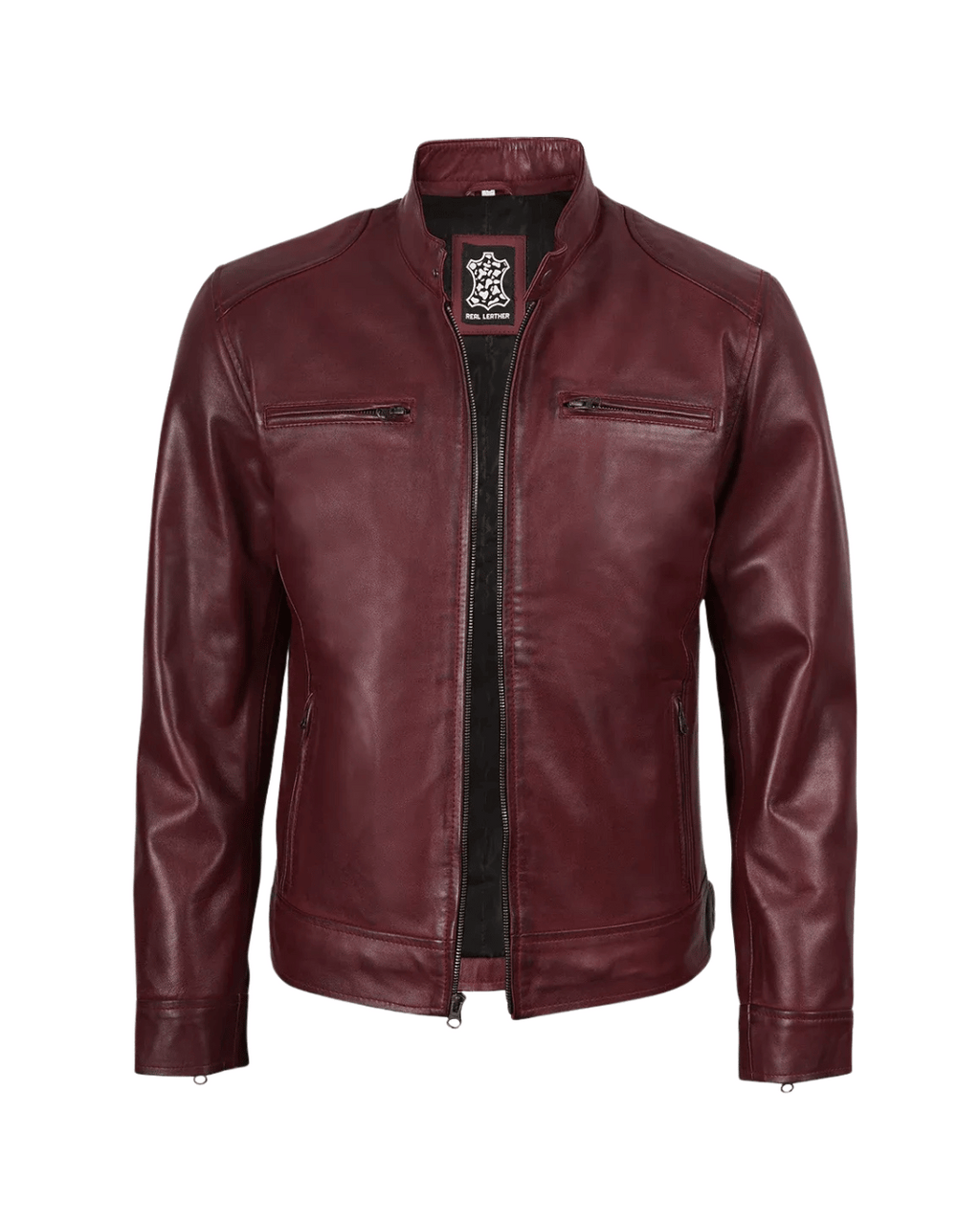 Crimson Luxe Leather Jacket