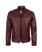 Crimson Luxe Leather Jacket