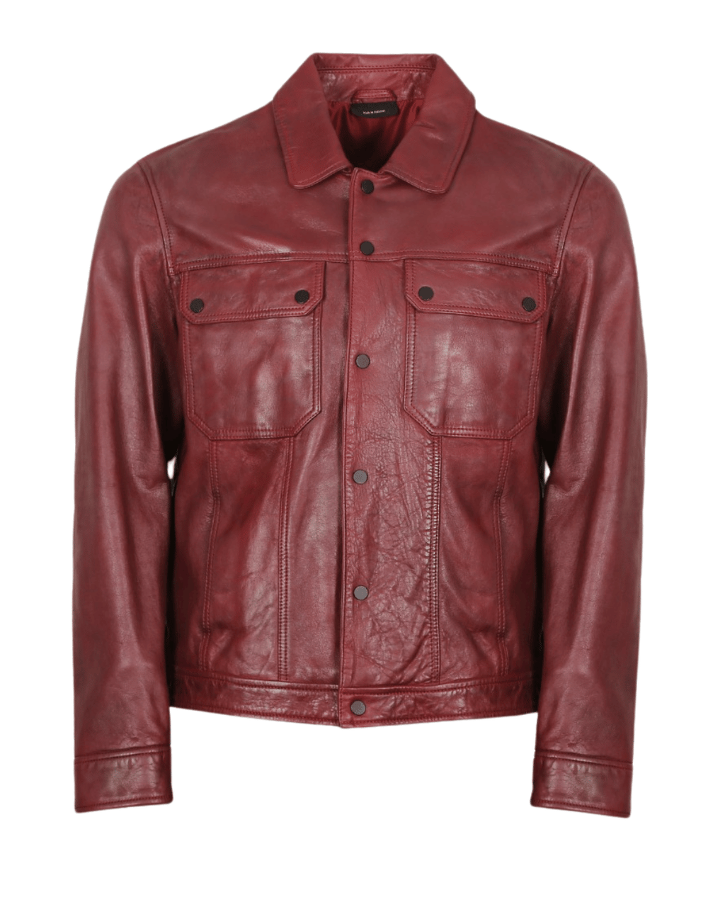 Maroon Field Leather Jacket