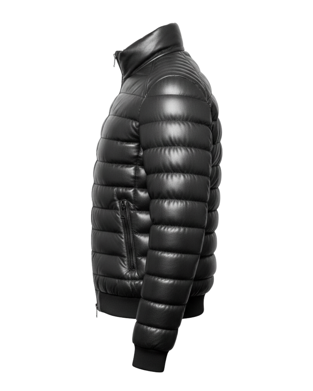 Arctic Shield Puffer Leather Jacket