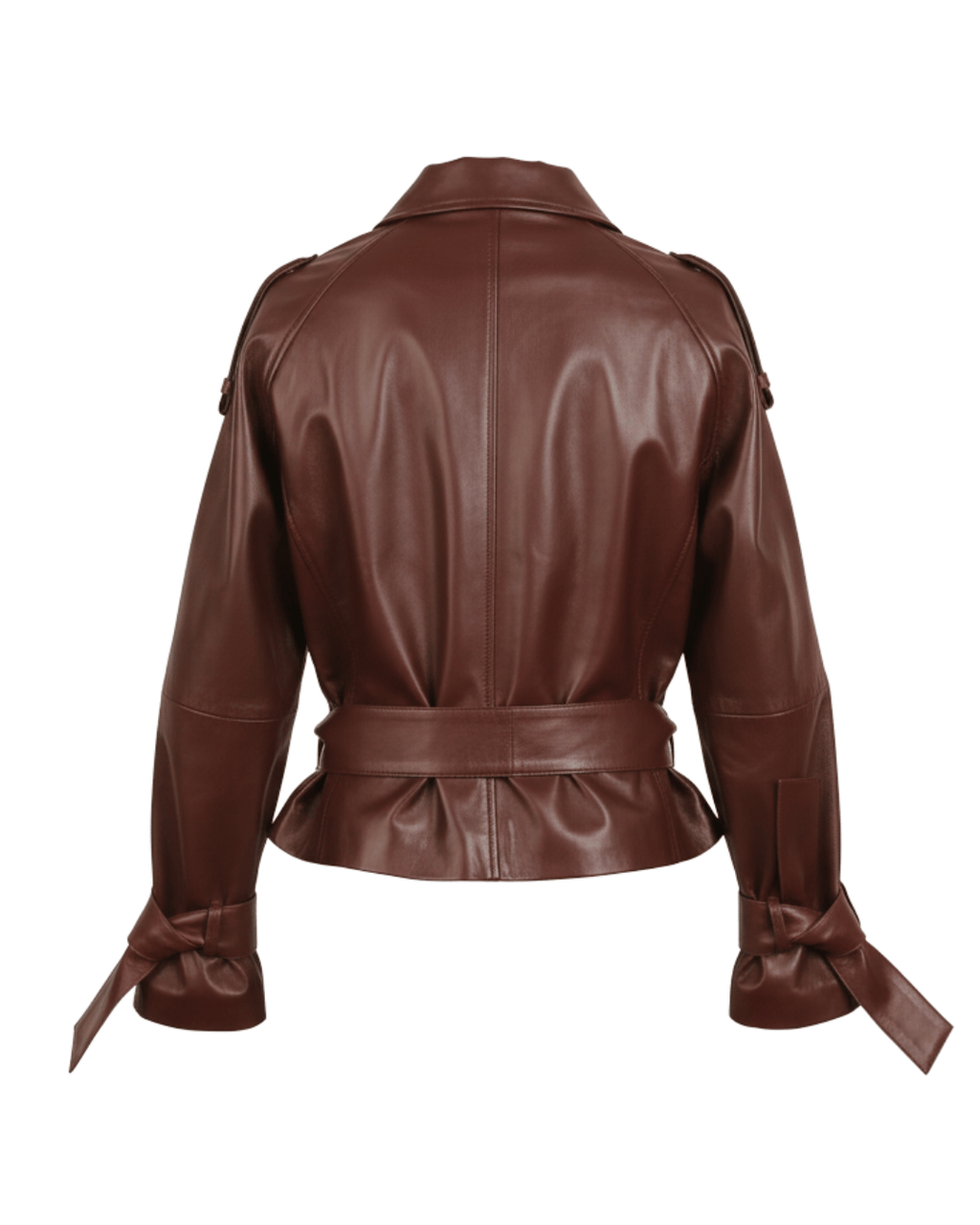 Ravenfield Belted Burgundy Leather Jacket