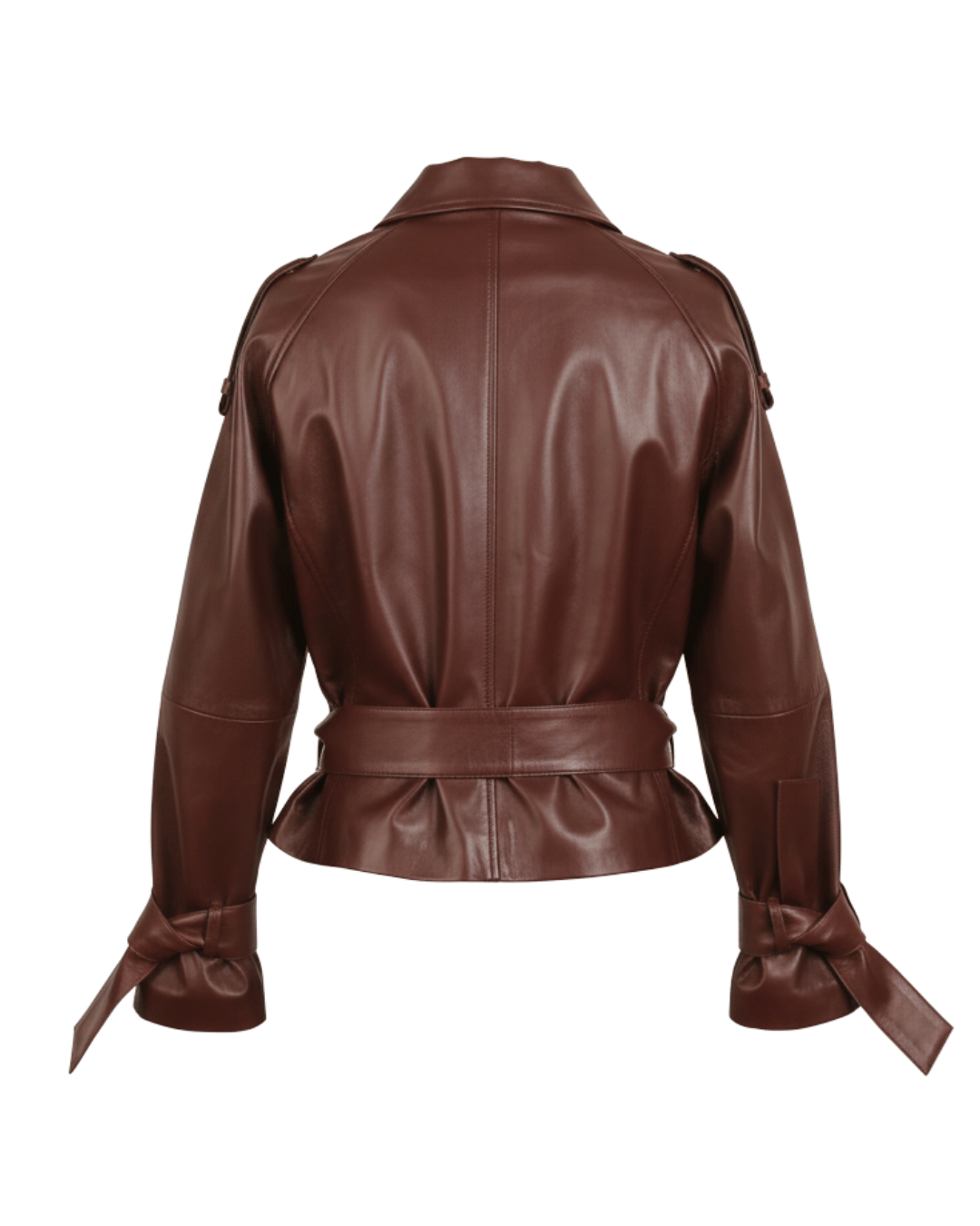 Ravenfield Belted Burgundy Leather Jacket