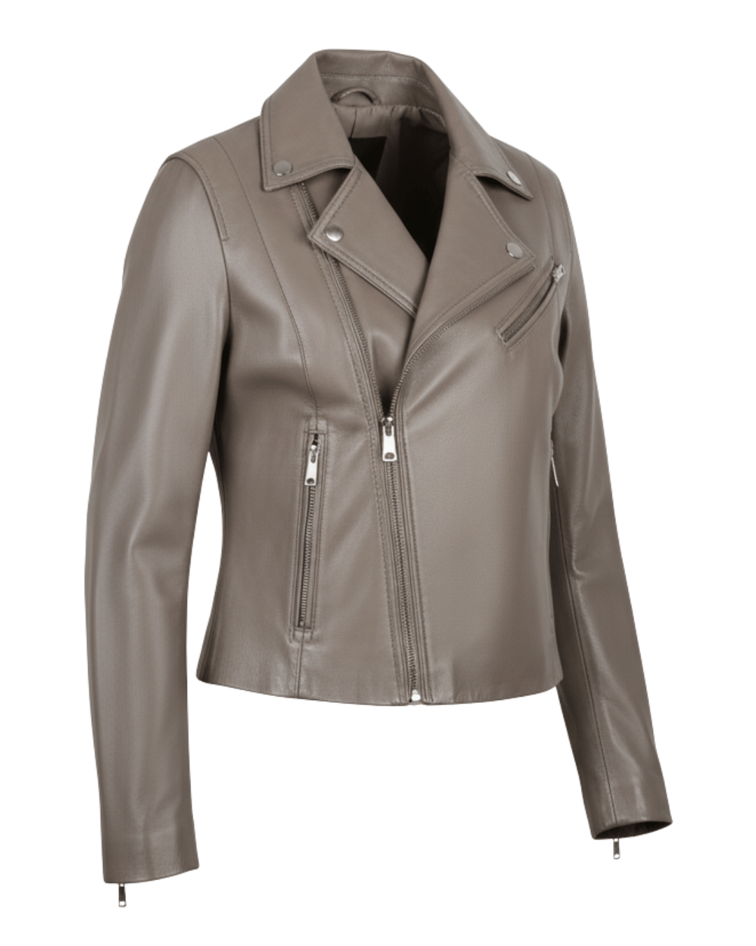 Camel Brown Women Biker Real Leather Jacket