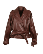 Ravenfield Belted Burgundy Leather Jacket