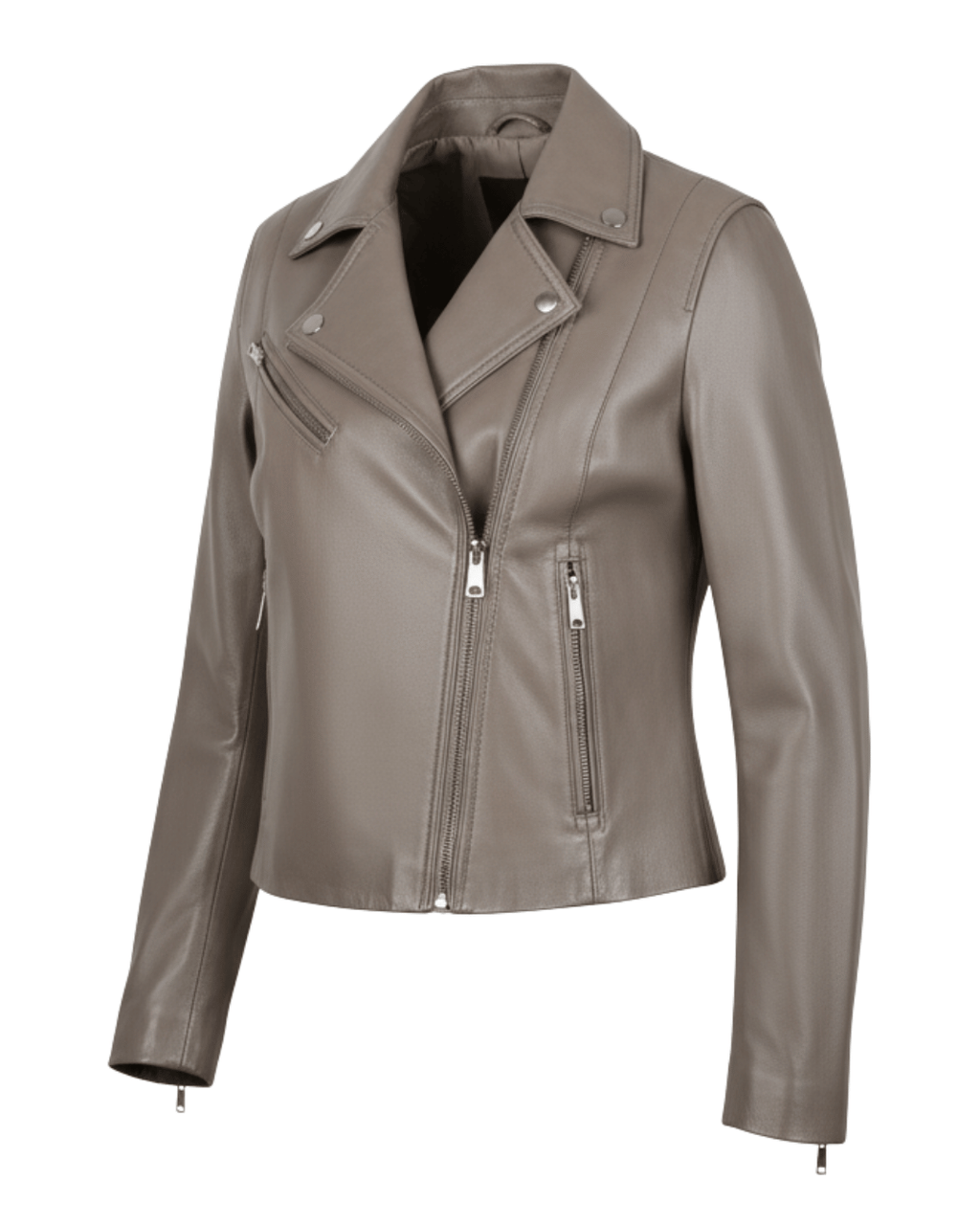 Camel Brown Women Biker Real Leather Jacket