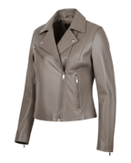 Camel Brown Women Biker Real Leather Jacket