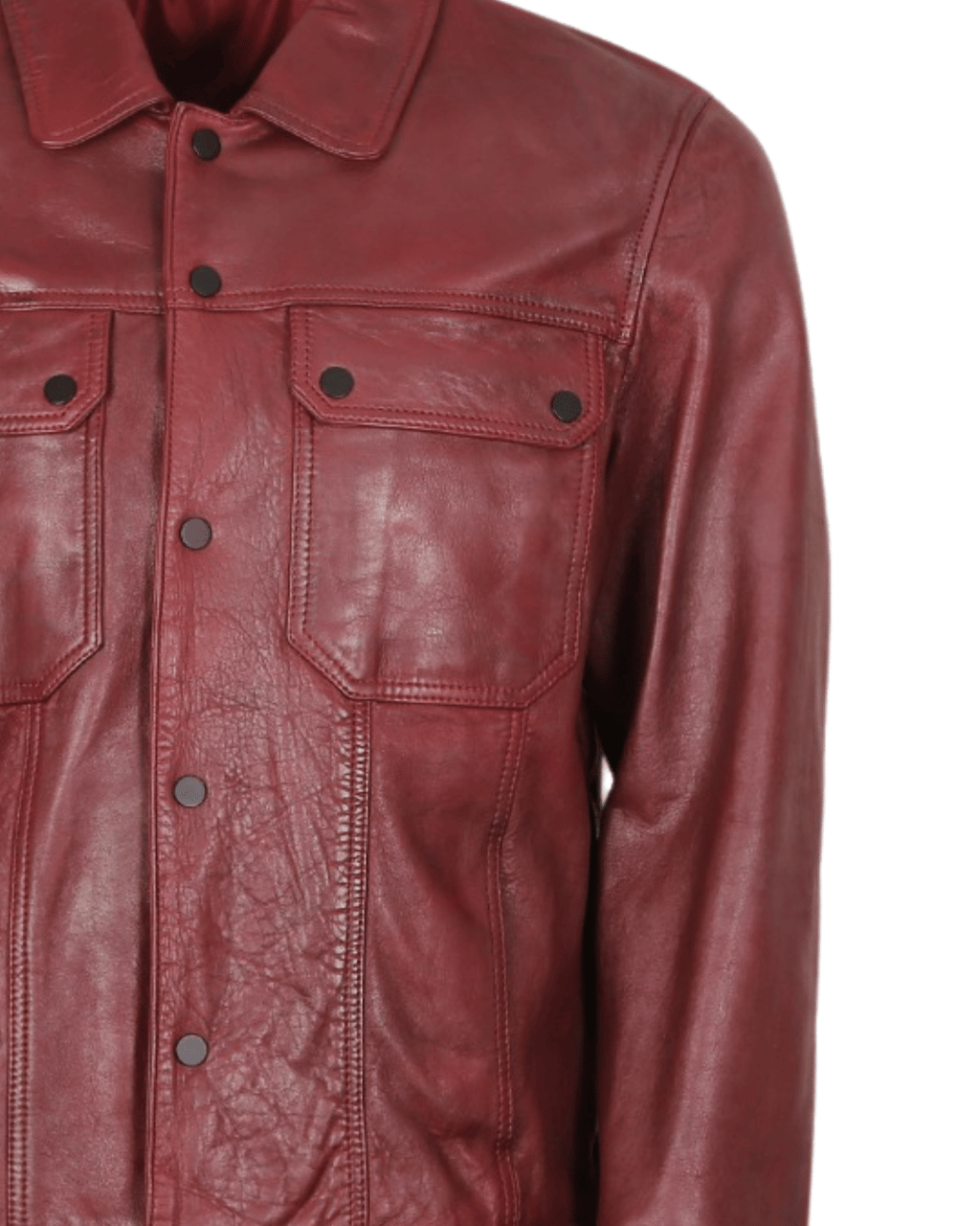 Maroon Field Leather Jacket