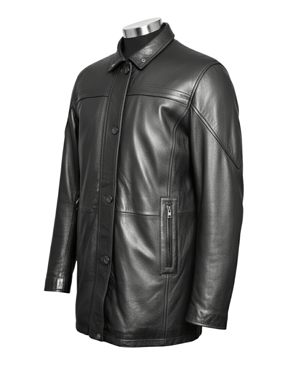 Milano Nero Leather Coat