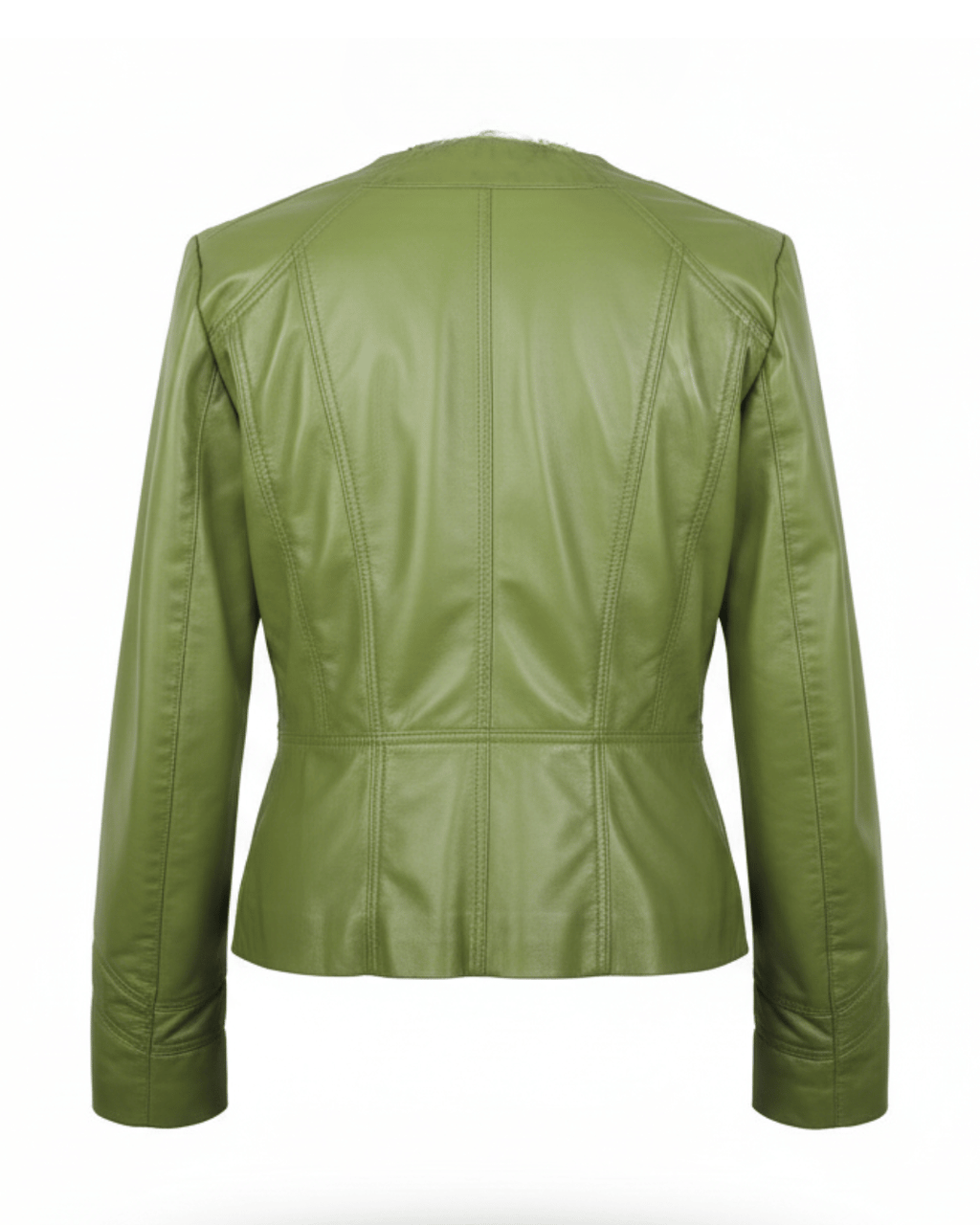 Azure Curve Lime Green Leather Jacket