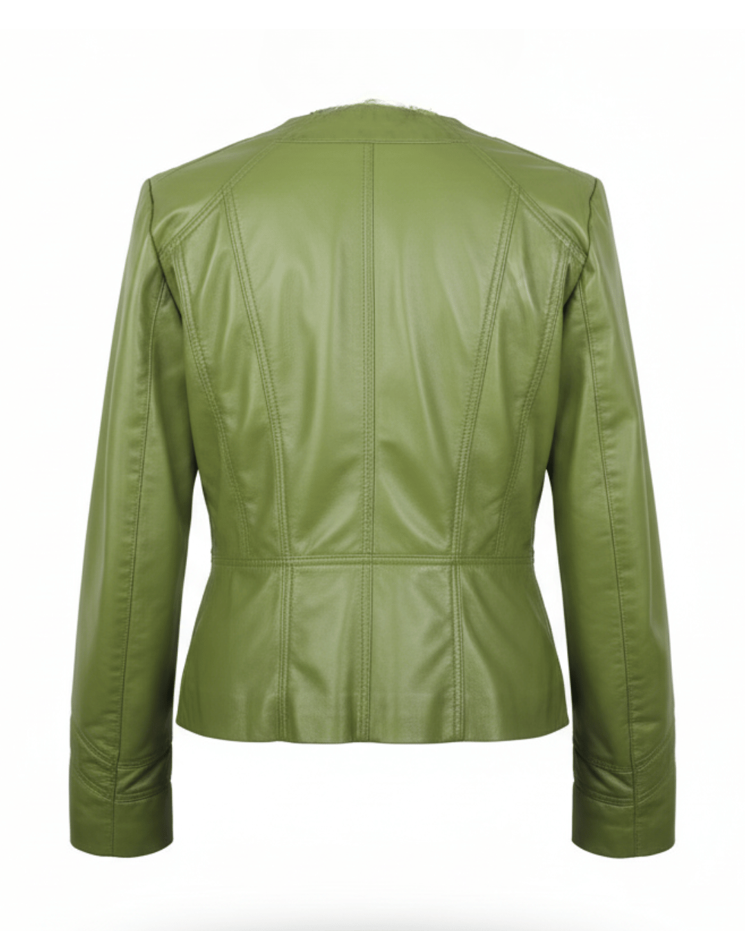 Azure Curve Lime Green Leather Jacket