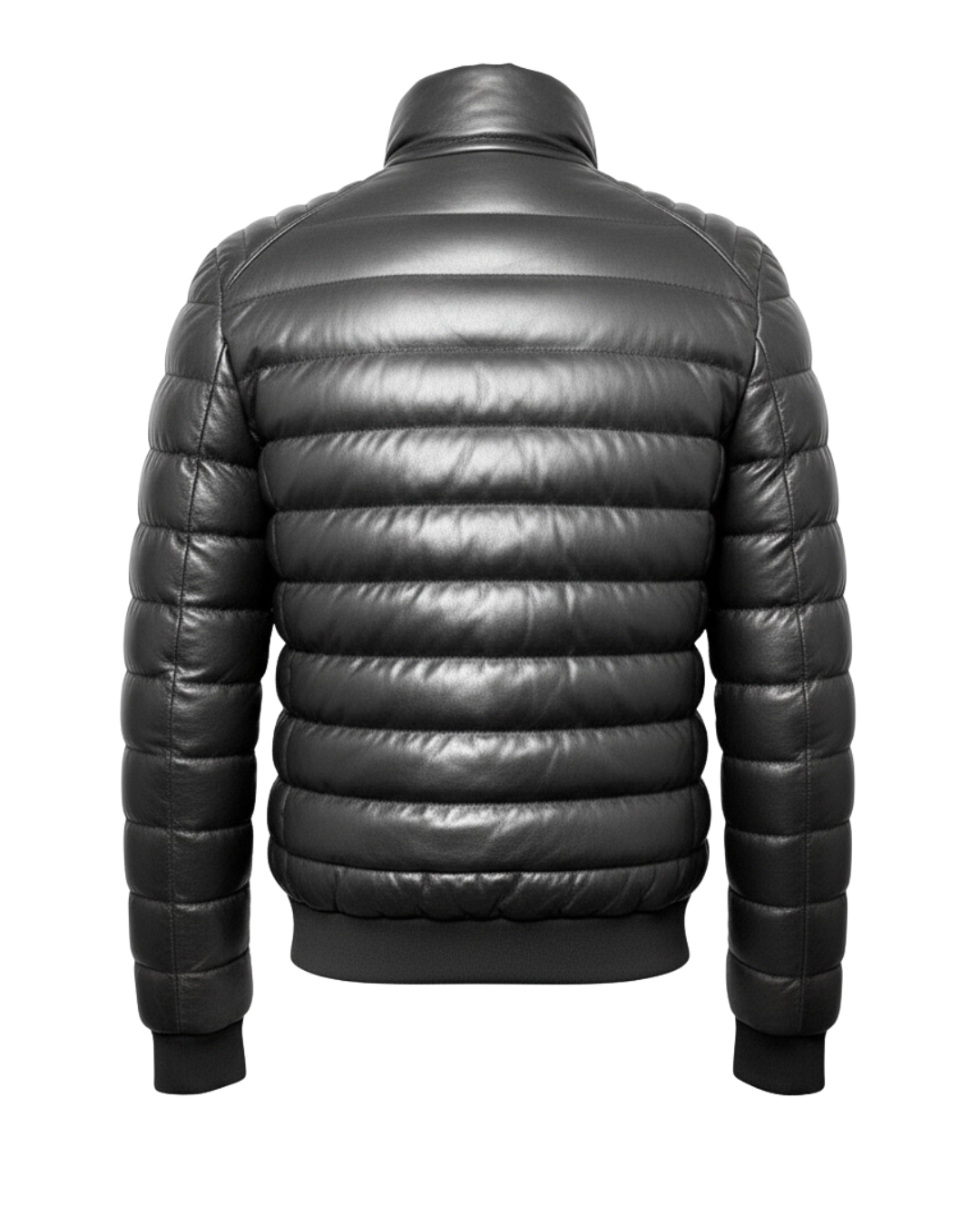 Arctic Shield Puffer Leather Jacket