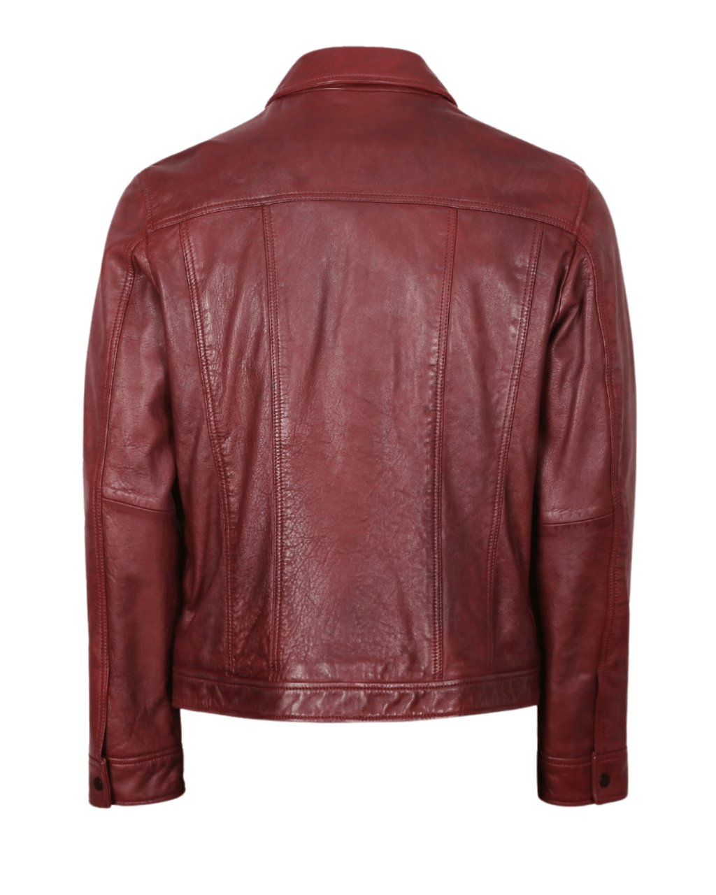 Maroon Field Leather Jacket