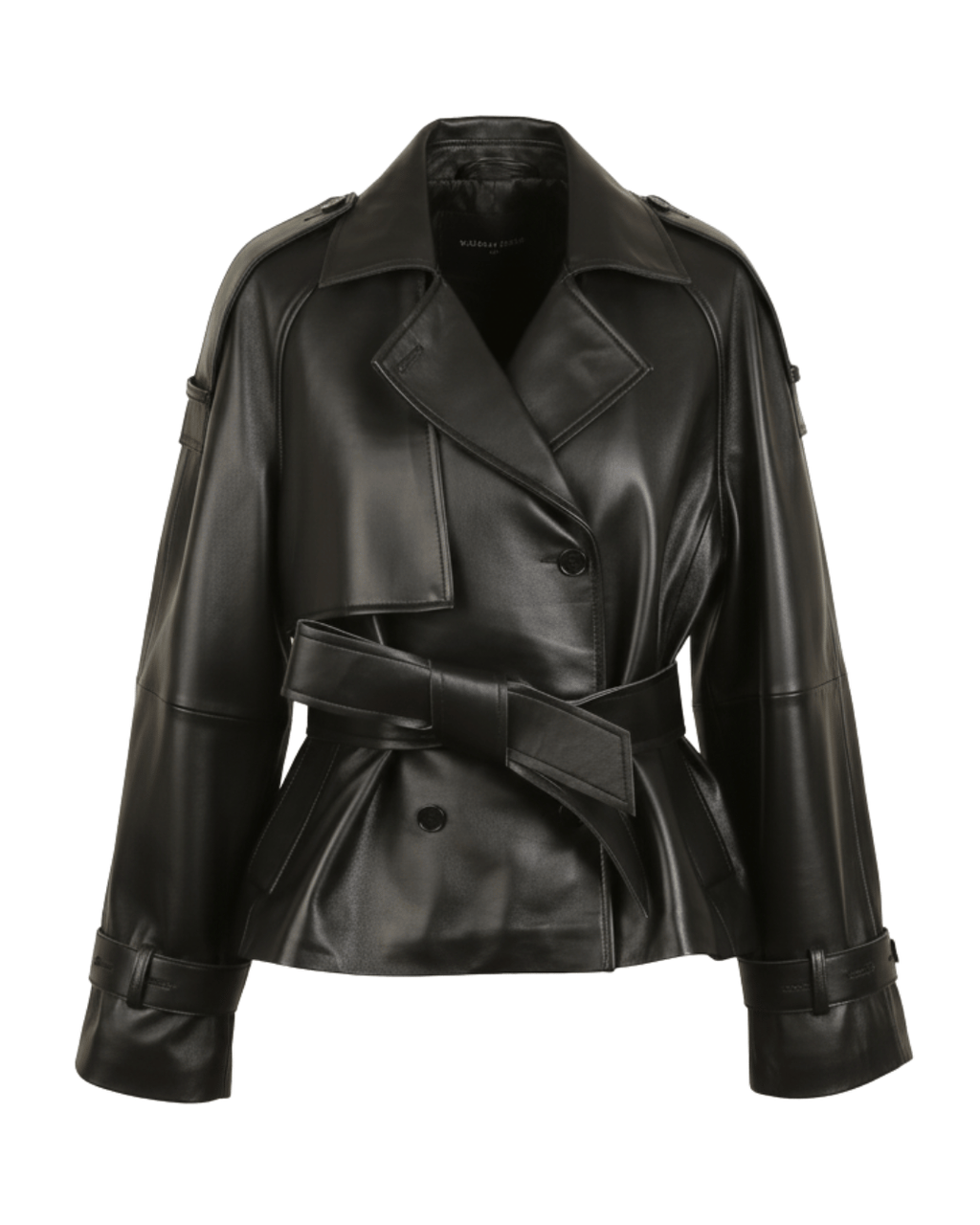 Ravenfield Belted Black Leather Jacket