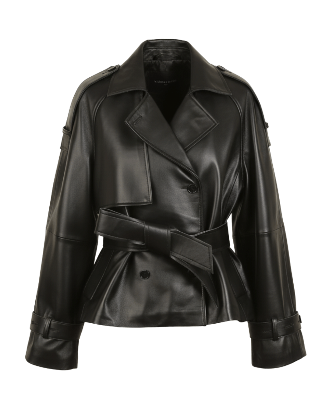 Ravenfield Belted Black Leather Jacket