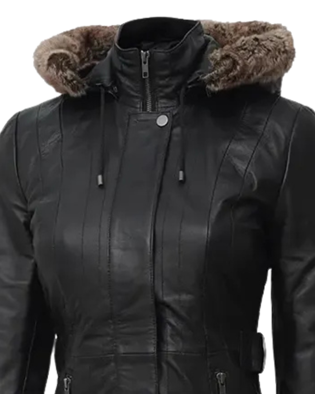Valencia Women Lambskin Black Long Jacket