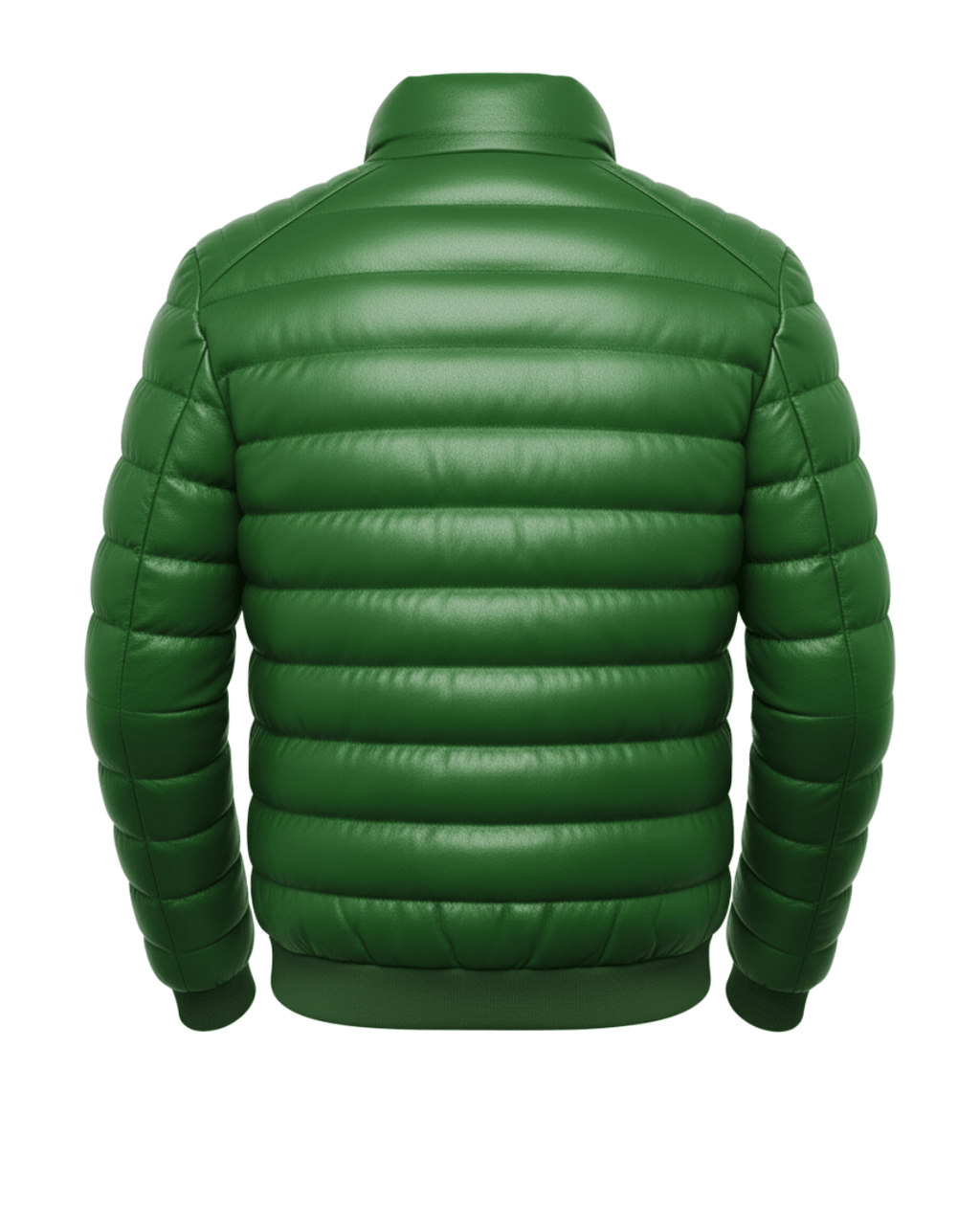 Arctic Shield Puffer Green Leather Jacket