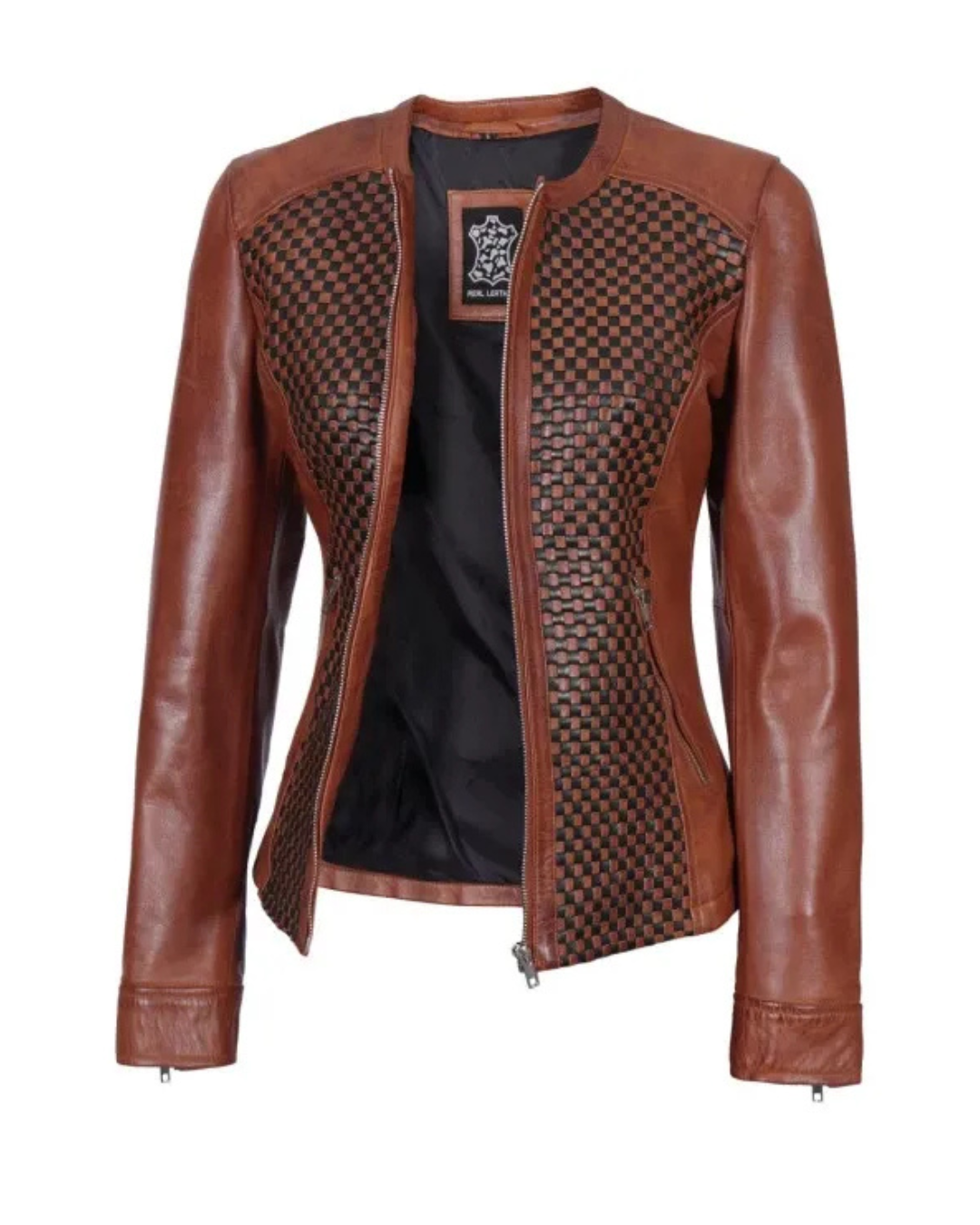 Heritage Weave Brown Leather Jacket
