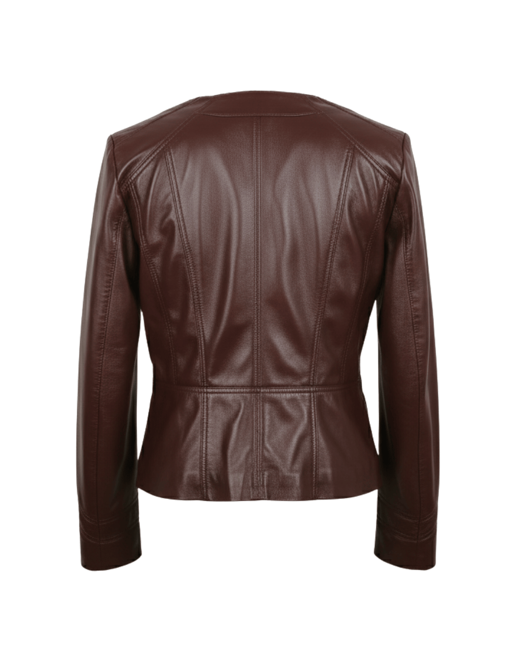Azure Curve Brown Leather Jacket