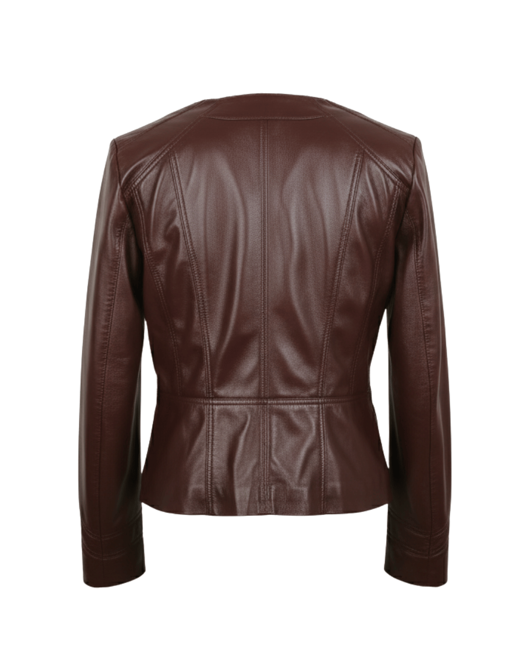Azure Curve Brown Leather Jacket