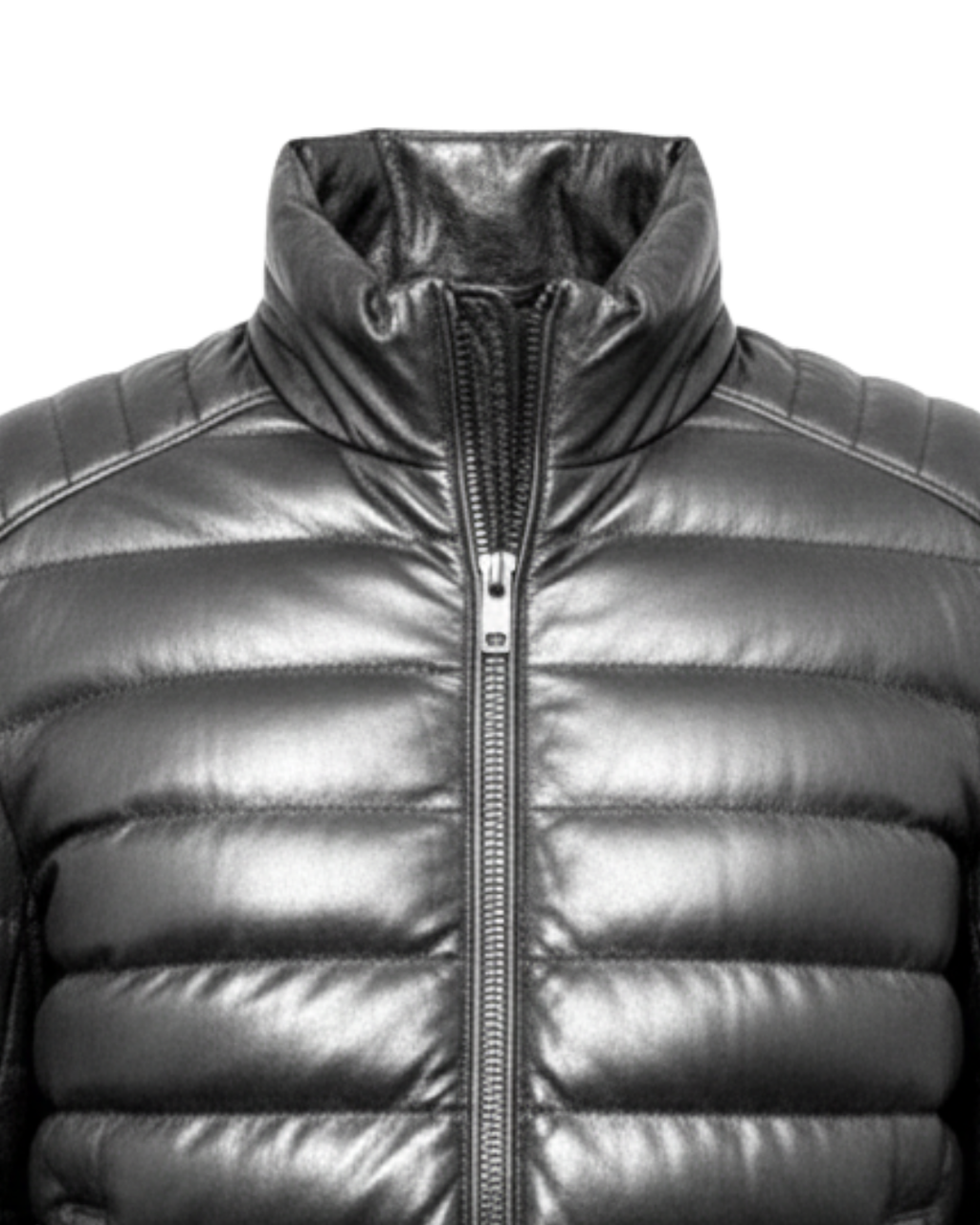 Arctic Shield Puffer Leather Jacket