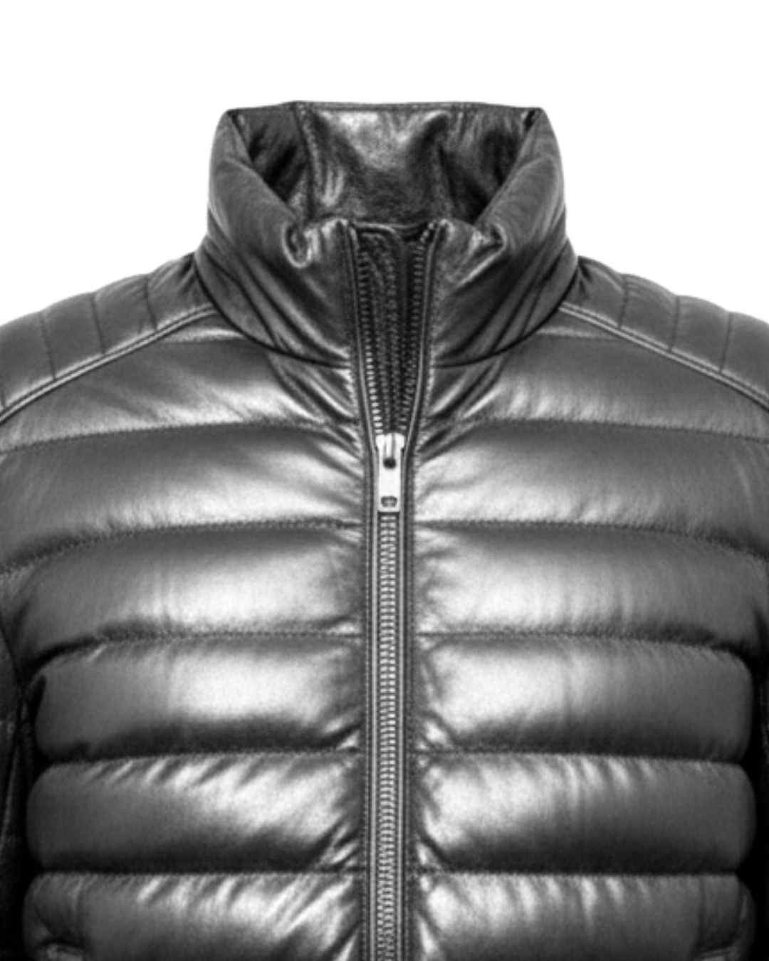 Arctic Shield Puffer Leather Jacket