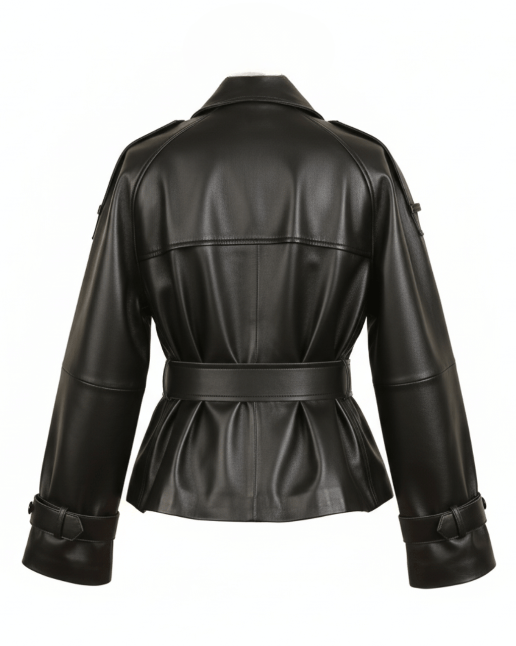 Ravenfield Belted Black Leather Jacket