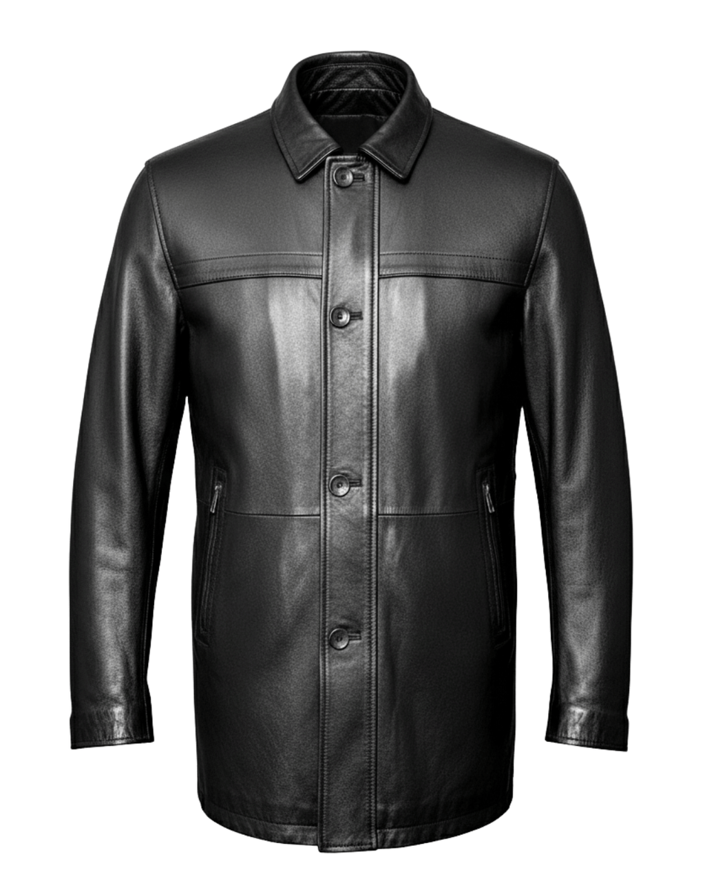 Milano Nero Leather Coat