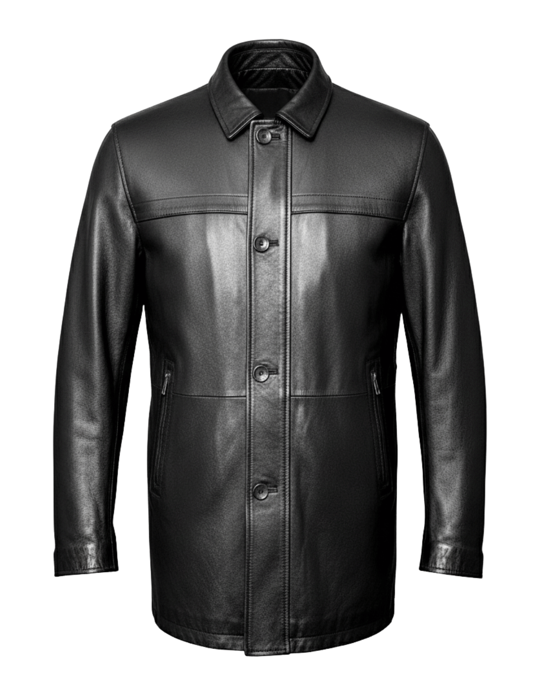 Milano Nero Leather Coat