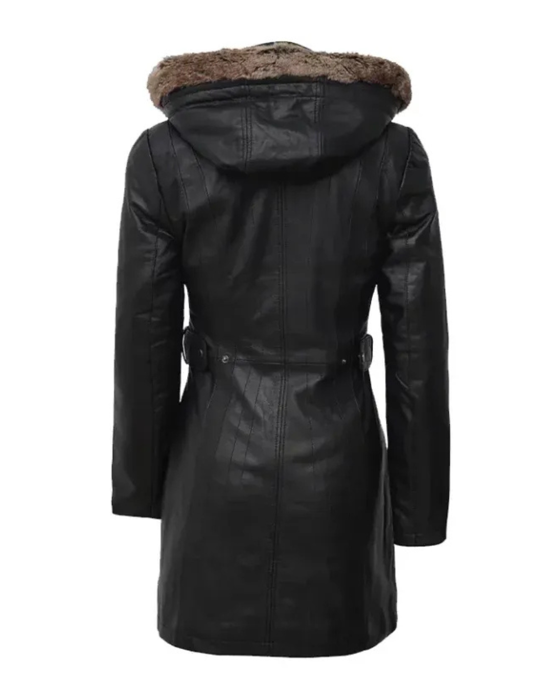 Valencia Women Lambskin Black Long Jacket