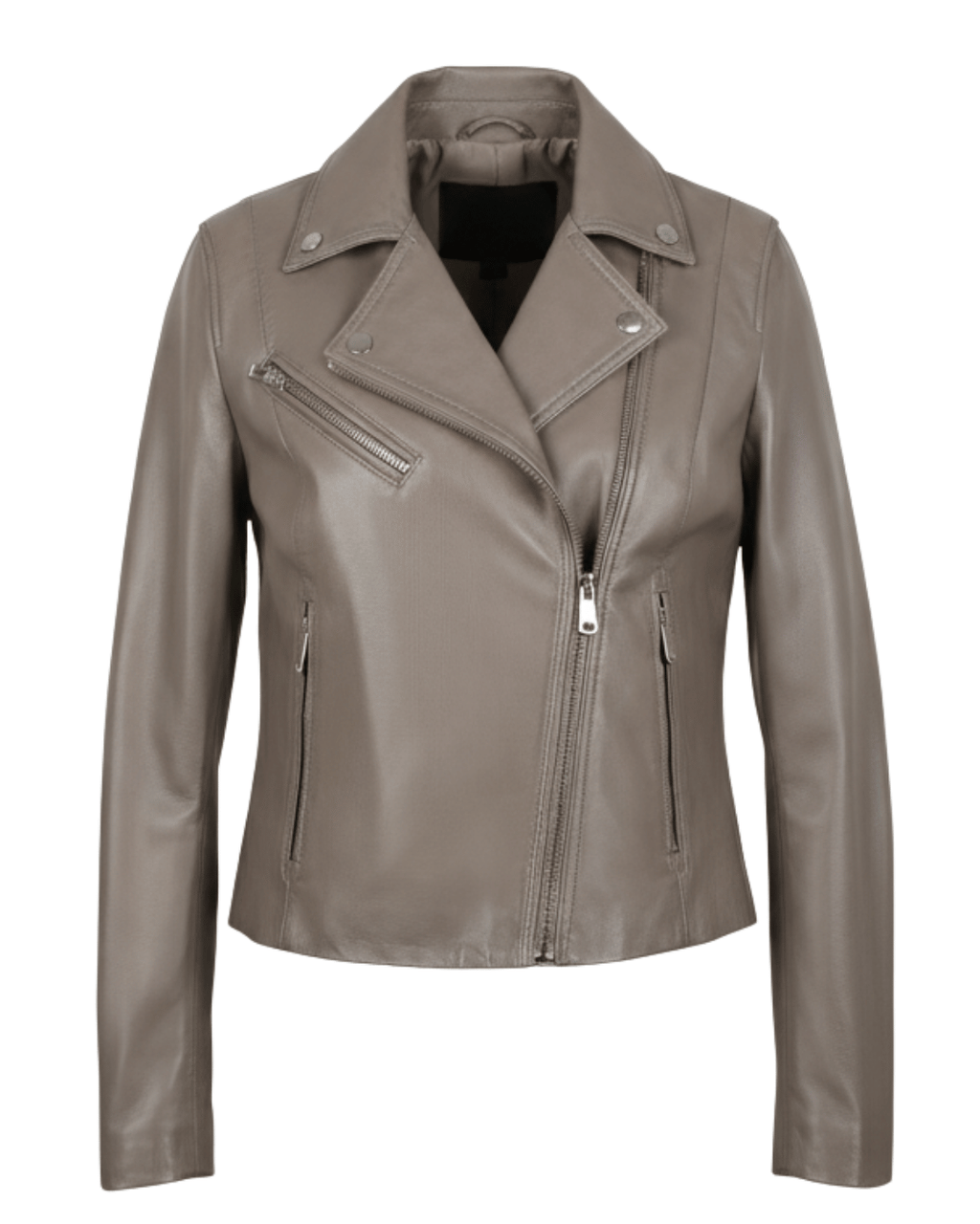 Camel Brown Women Biker Real Leather Jacket