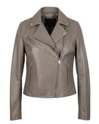 Camel Brown Women Biker Real Leather Jacket