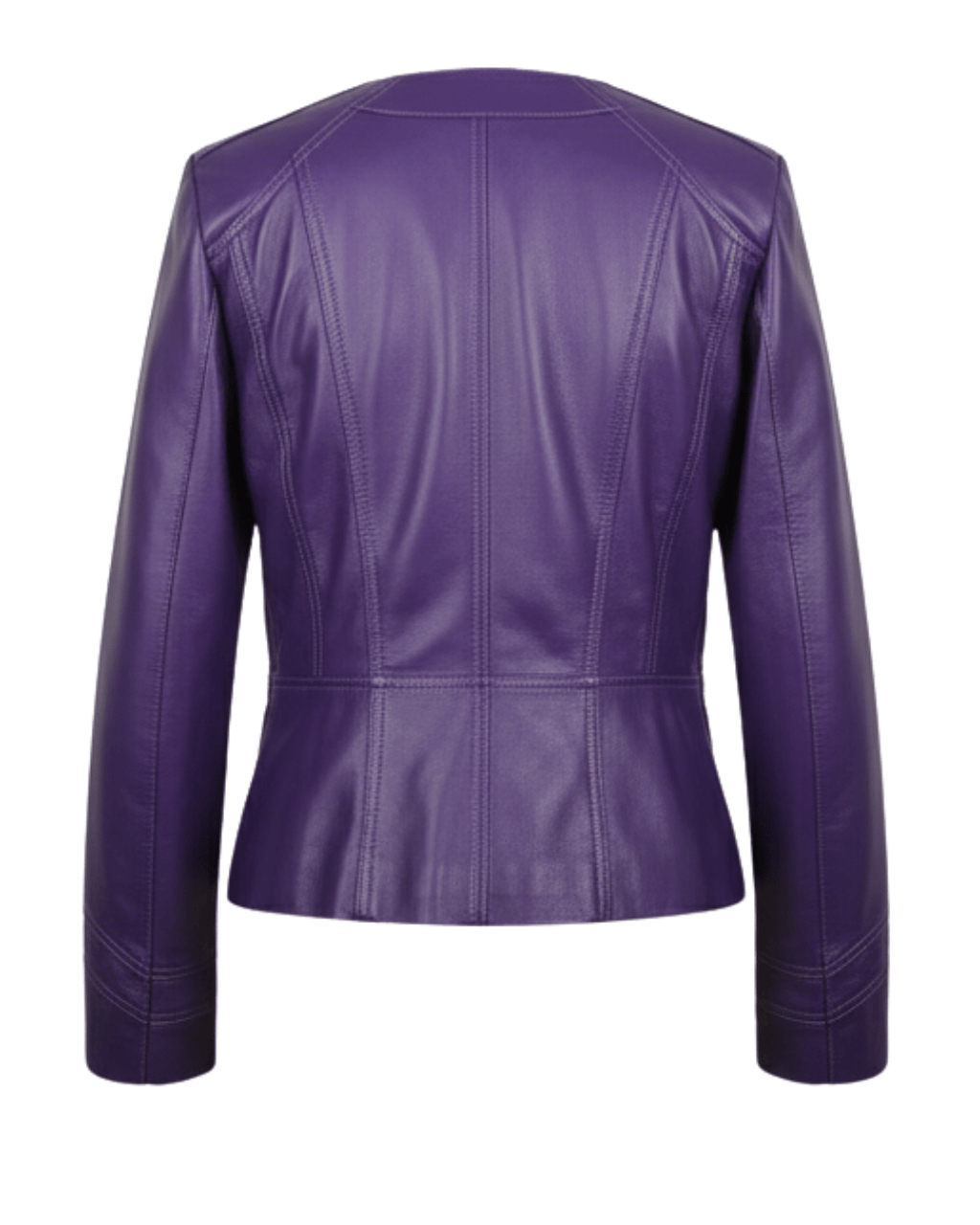 Azure Curve Purple Leather Jacket