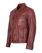 Maroon Field Leather Jacket
