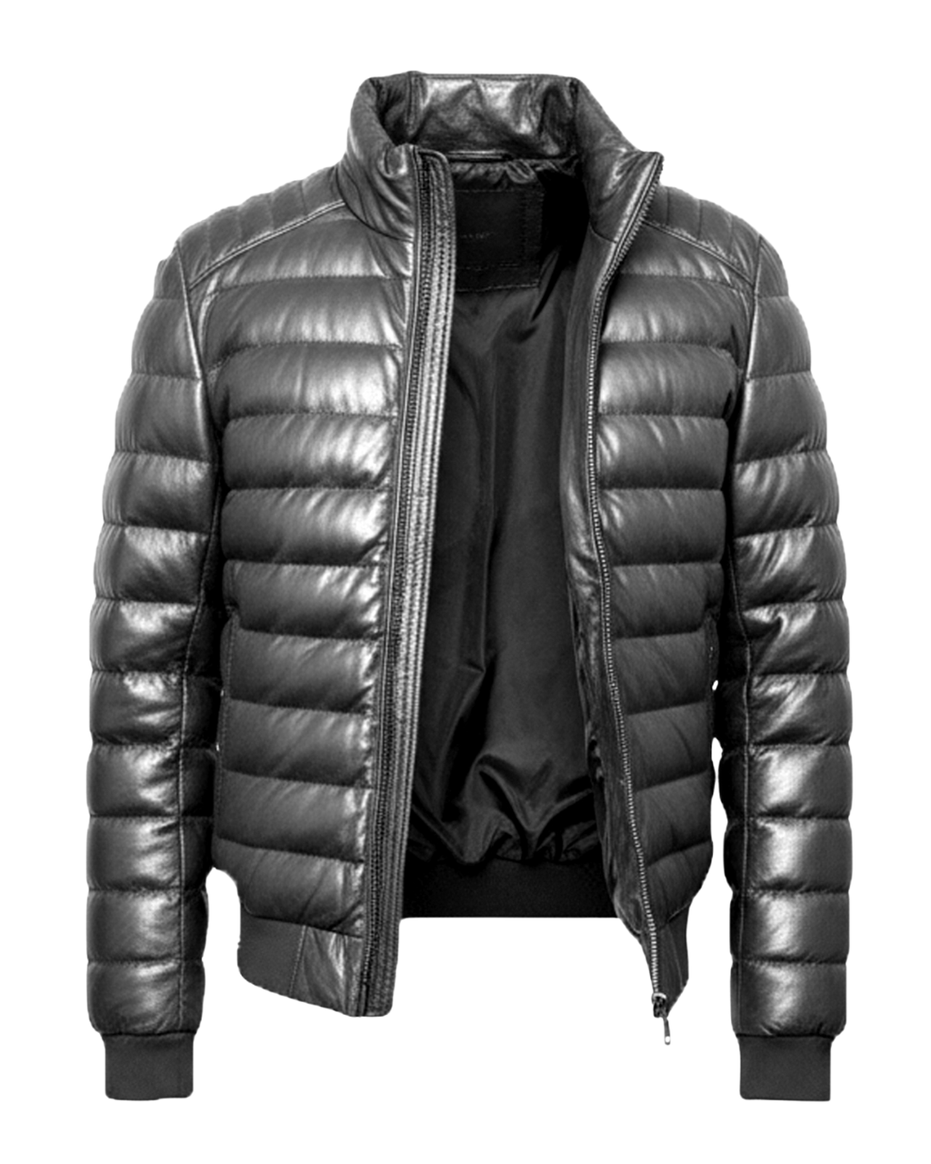 Arctic Shield Puffer Leather Jacket