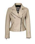 Beach Women Biker Real Leather Jacket