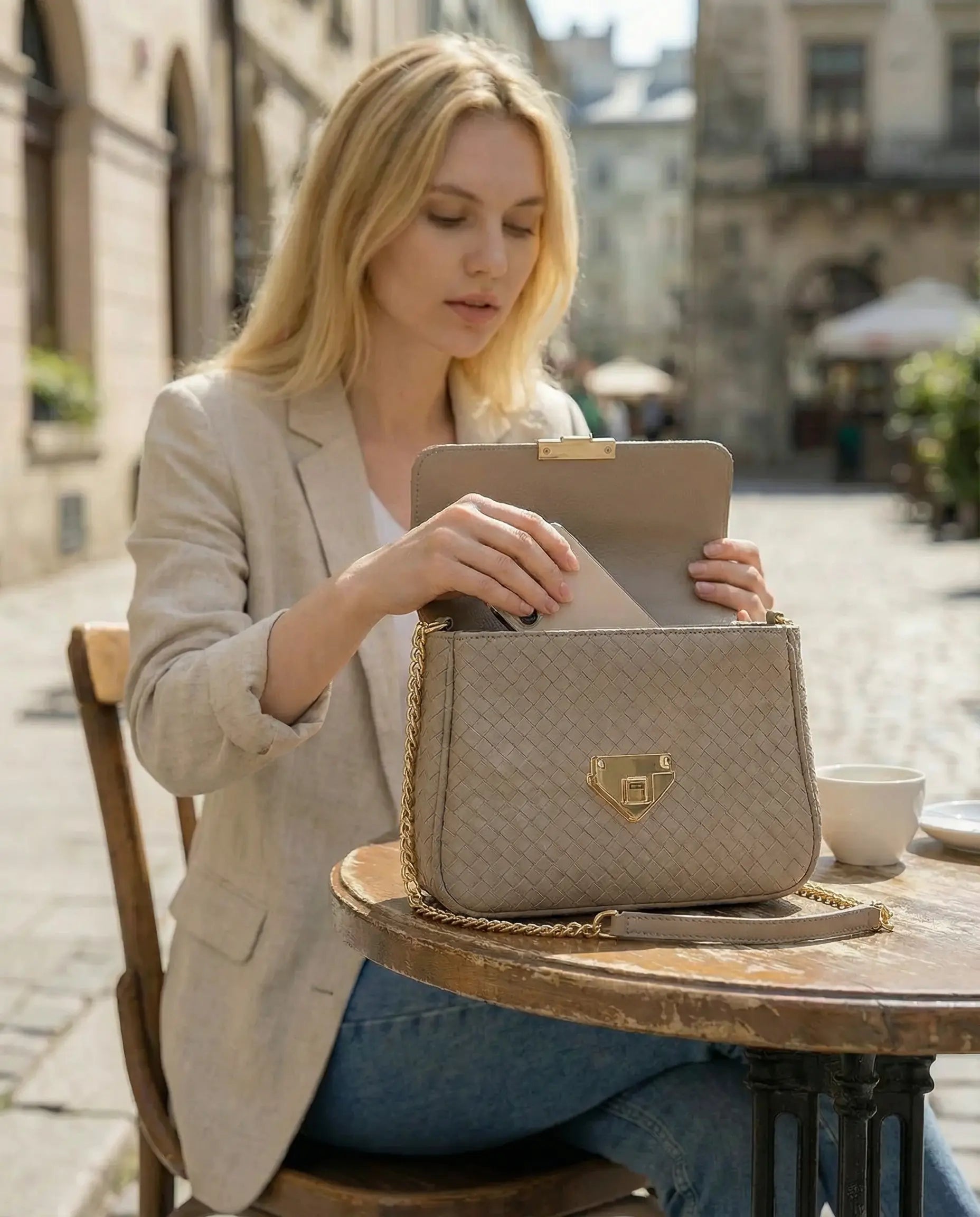 Latte Crossbody Bag