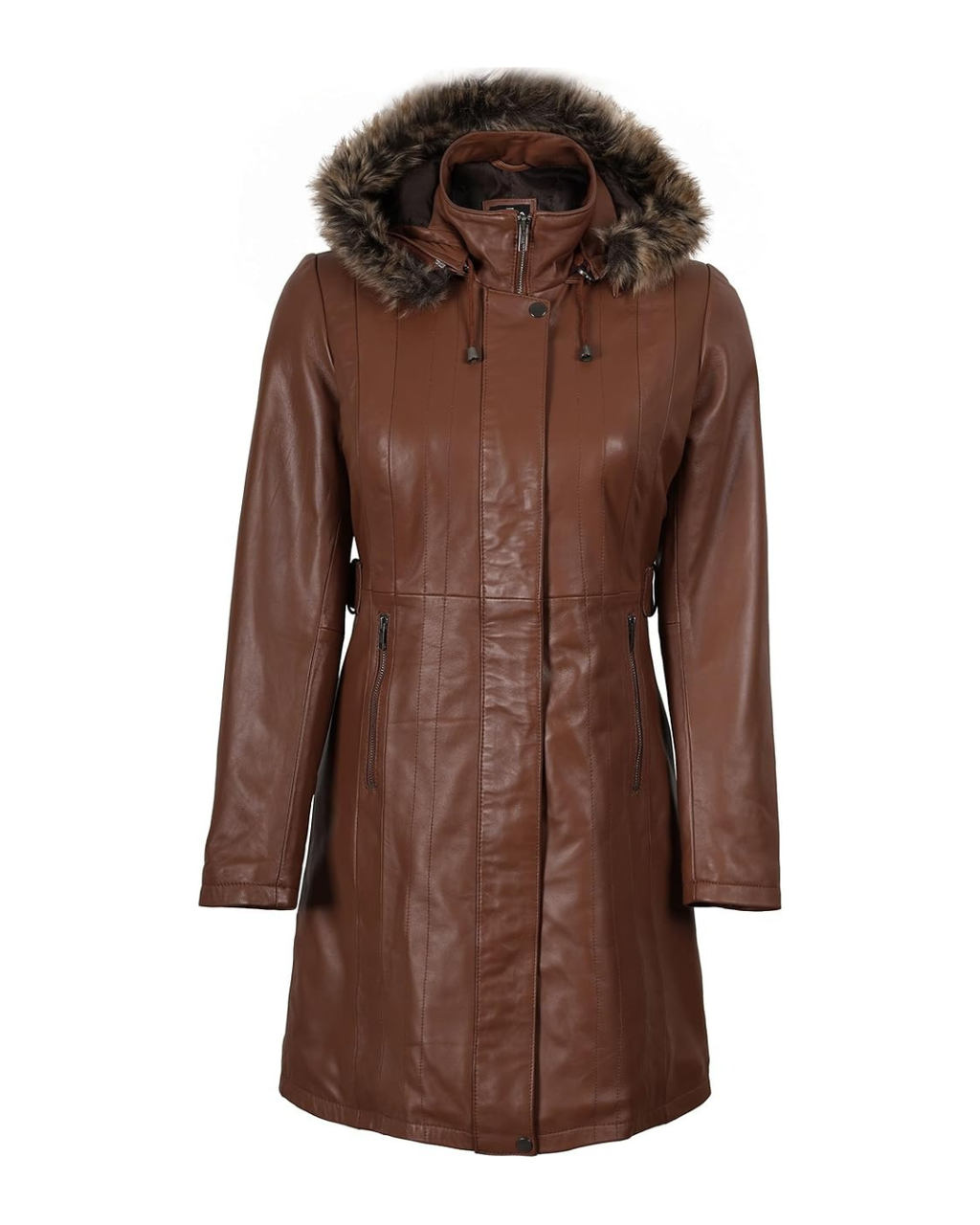 Valencia Women Lambskin Brown Long Jacket