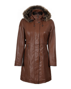 Valencia Women Lambskin Brown Long Jacket