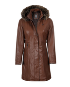 Valencia Women Lambskin Brown Long Jacket