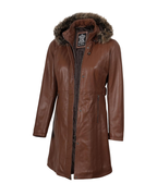 Valencia Women Lambskin Brown Long Jacket