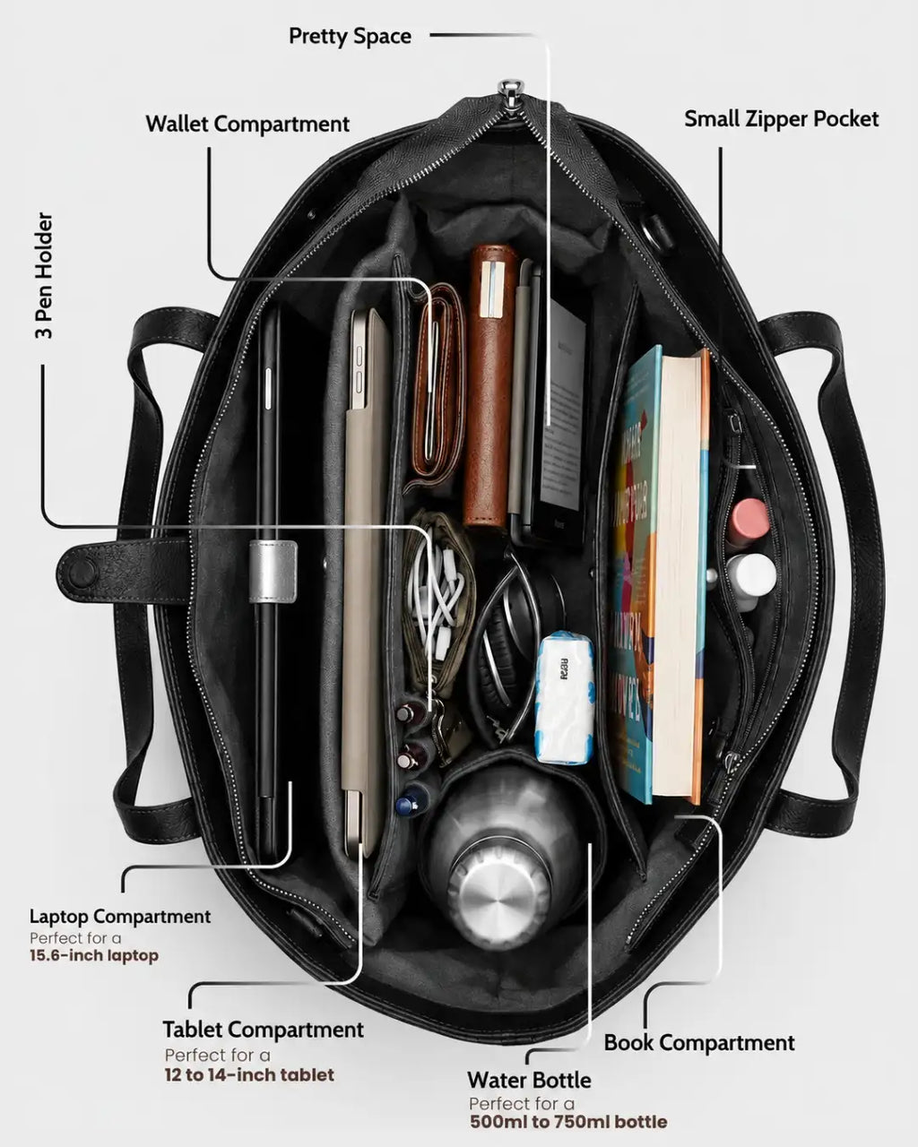 The perfect full-grain leather work bag for women
