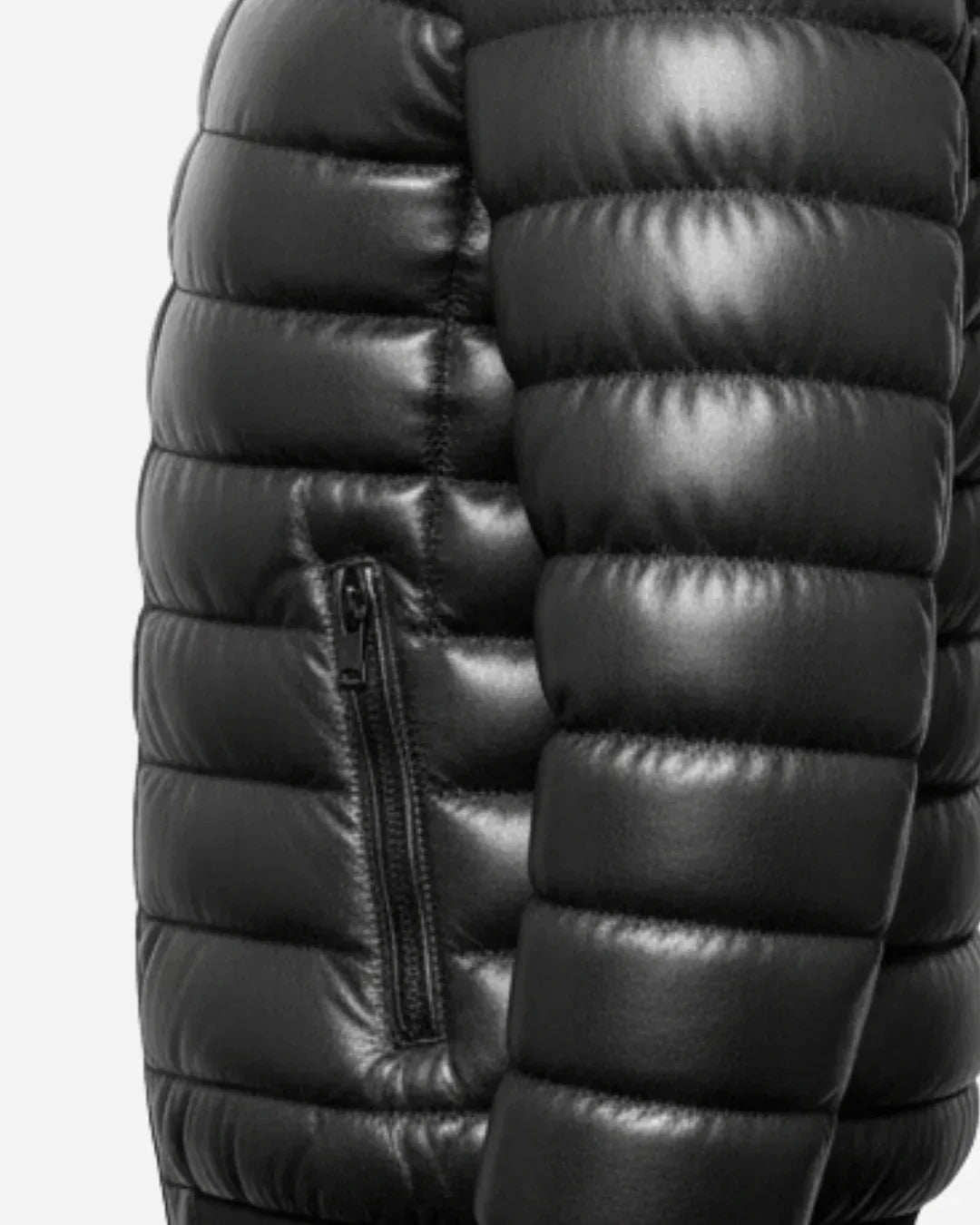 Arctic Shield Puffer Leather Jacket