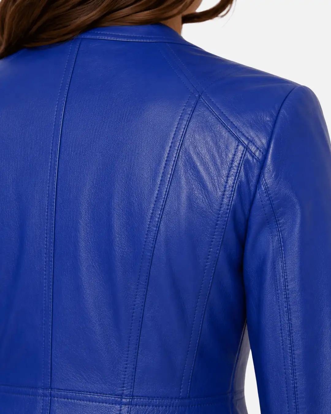 The best sheepskin leather jacket for women in blue color